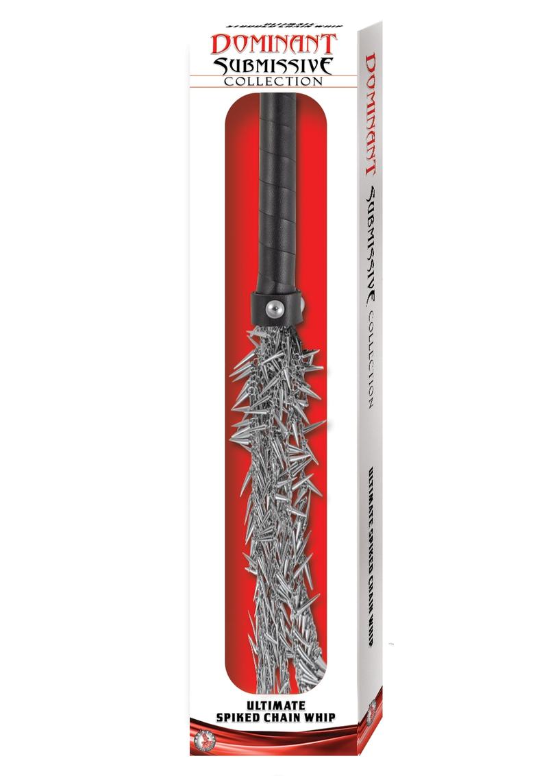 Ultimate Spiked Chain Whip Dominant Submissive in Silver