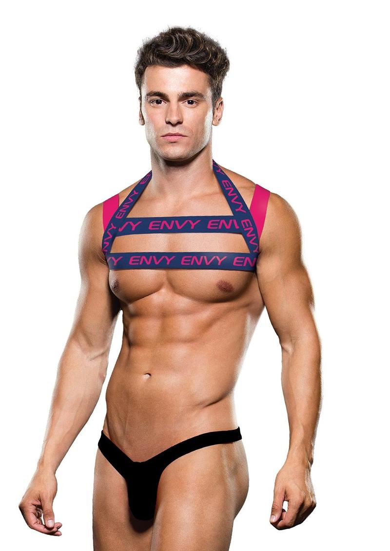 Envy Menswear Logo Body Harness | Blue/Yellow, Blue/Pink & Black/White