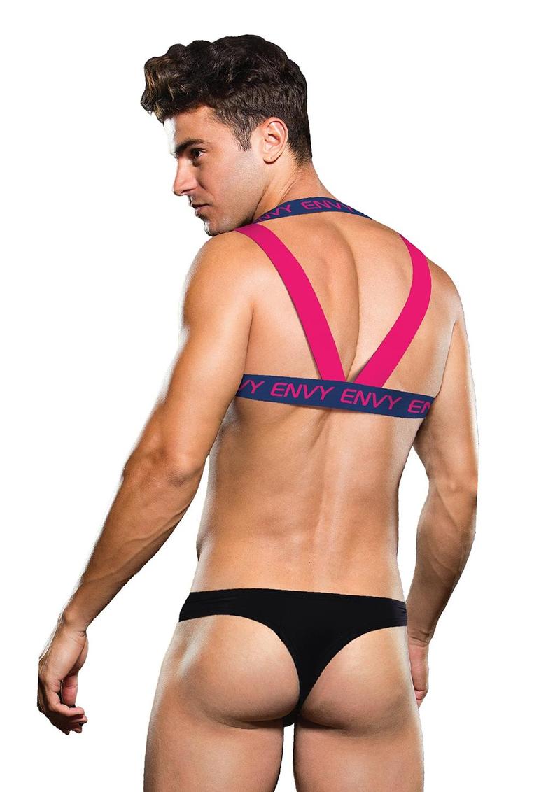 Envy Menswear Logo Body Harness | Blue/Yellow, Blue/Pink & Black/White