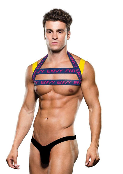Envy Menswear Logo Body Harness | Blue/Yellow, Blue/Pink & Black/White