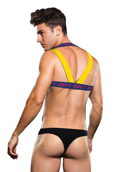 Envy Menswear Logo Body Harness | Blue/Yellow, Blue/Pink & Black/White