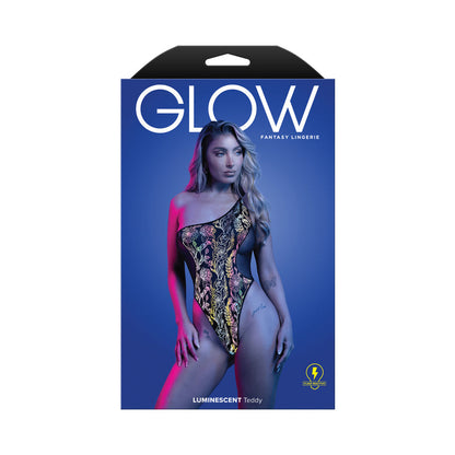 Fantasy Lingerie Glow One-Shoulder Luminescent Floral Teddy