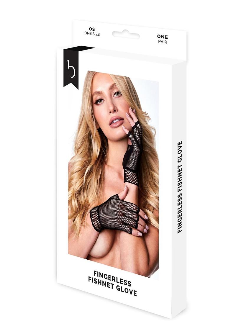 Black Fingerless Fishnet Gloves