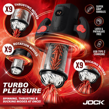JOCK Advanced Turbo Max Spinning Thrusting And Sucking Masturbator