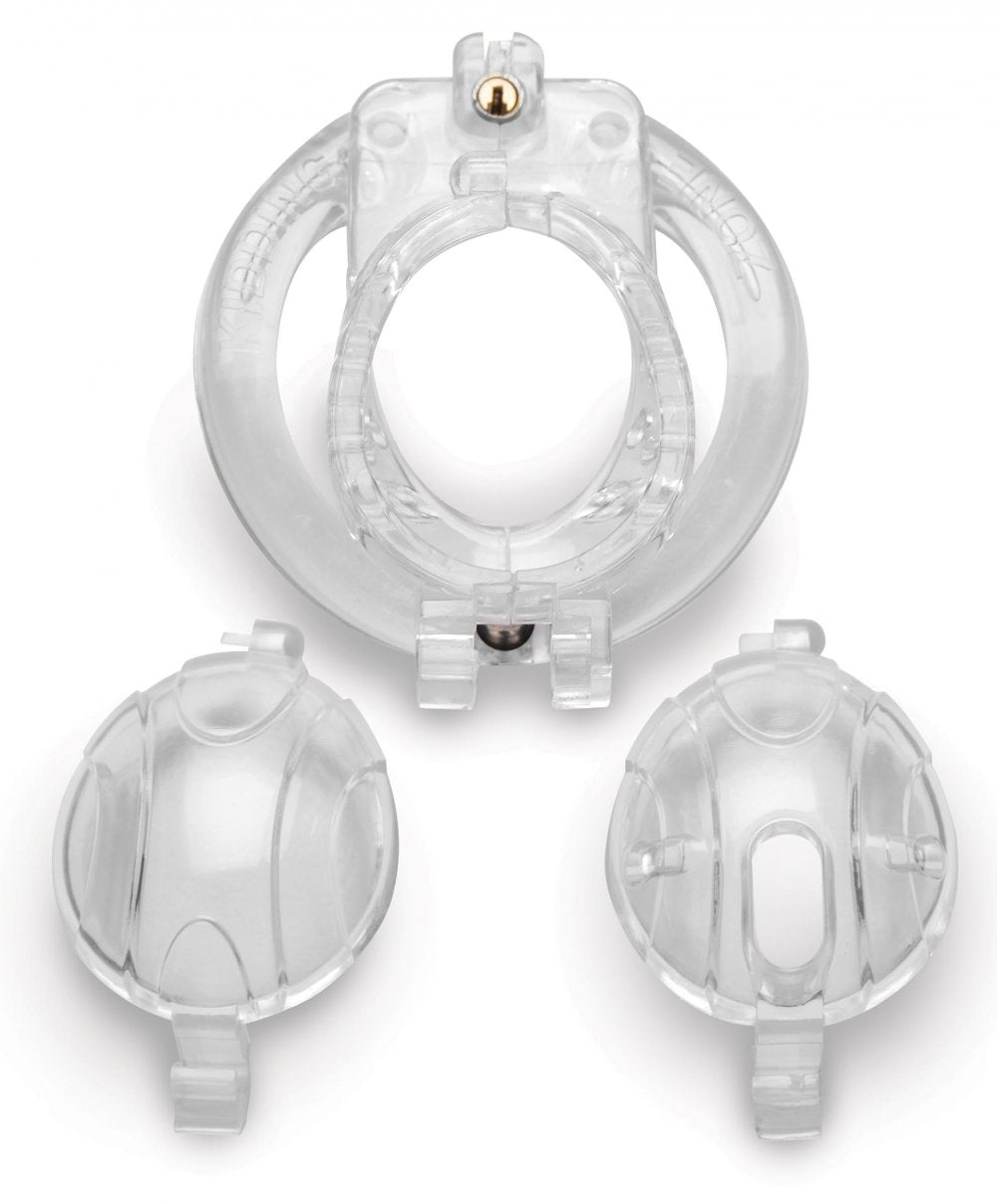 Master Series Lockdown Customizable Chastity Cage With 4 Rings