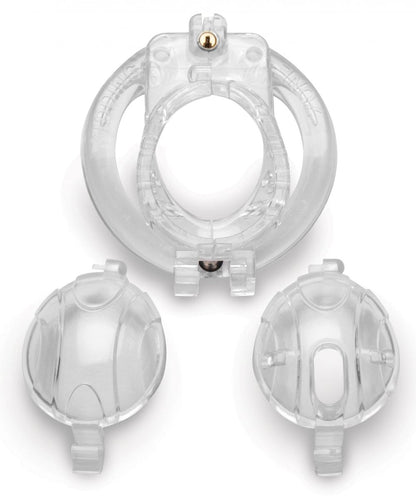 Master Series Lockdown Customizable Chastity Cage With 4 Rings