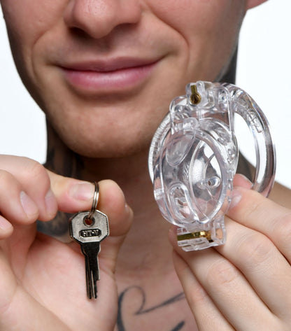Master Series Lockdown Customizable Chastity Cage With 4 Rings