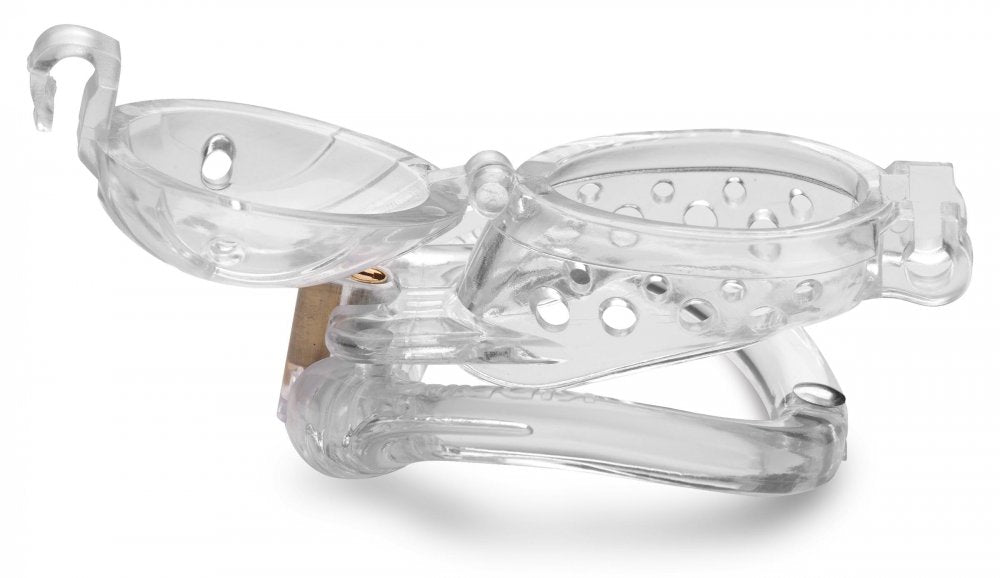 Master Series Lockdown Customizable Chastity Cage With 4 Rings