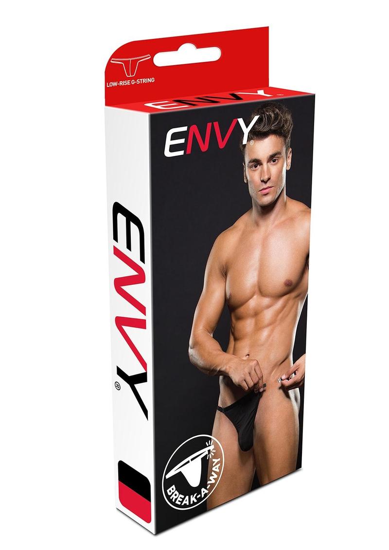 Envy Menswear Microfiber Magnetic G-String | Black & Red