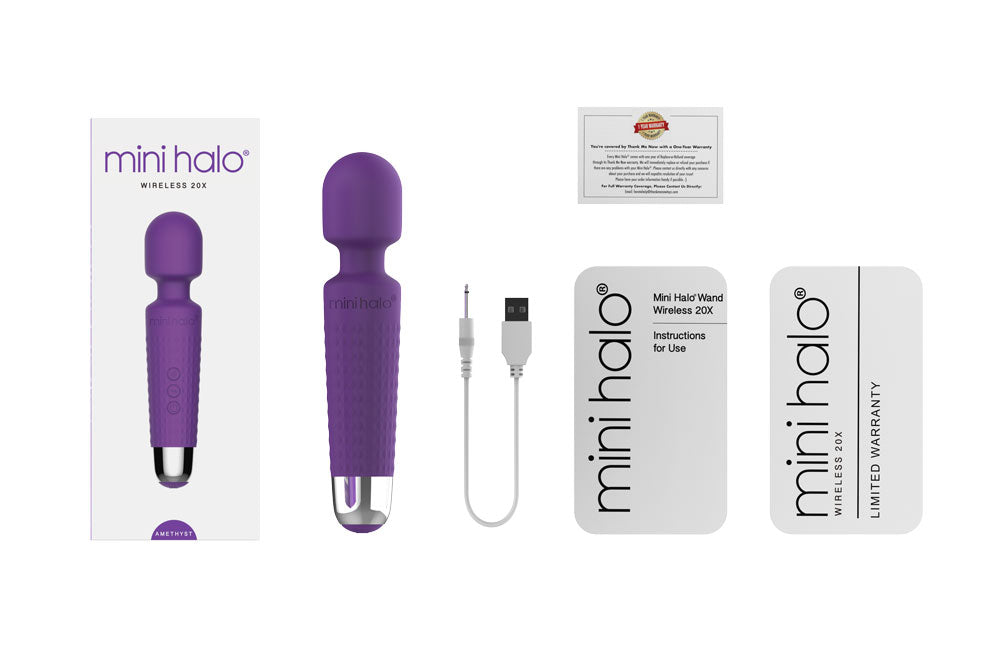 Mini Halo Wireless 20X Wand Vibrator In Amethyst