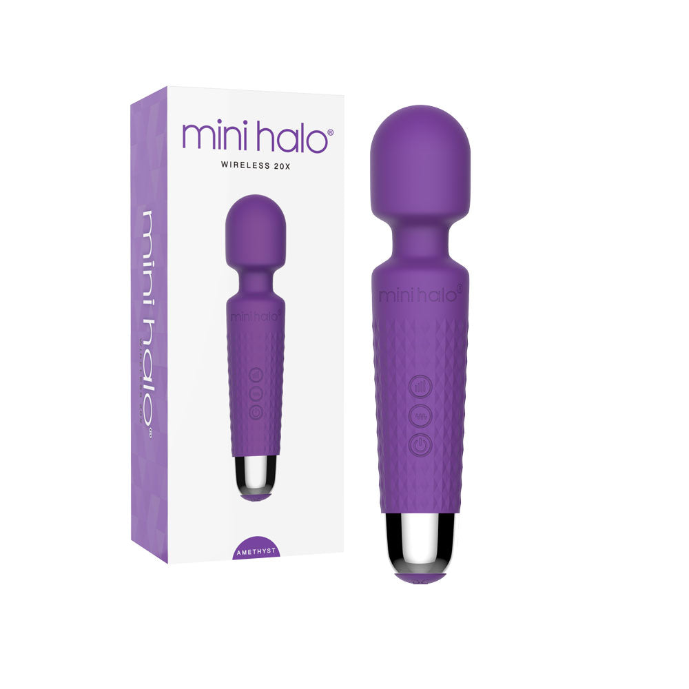 Mini Halo Wireless 20X Wand Vibrator In Amethyst