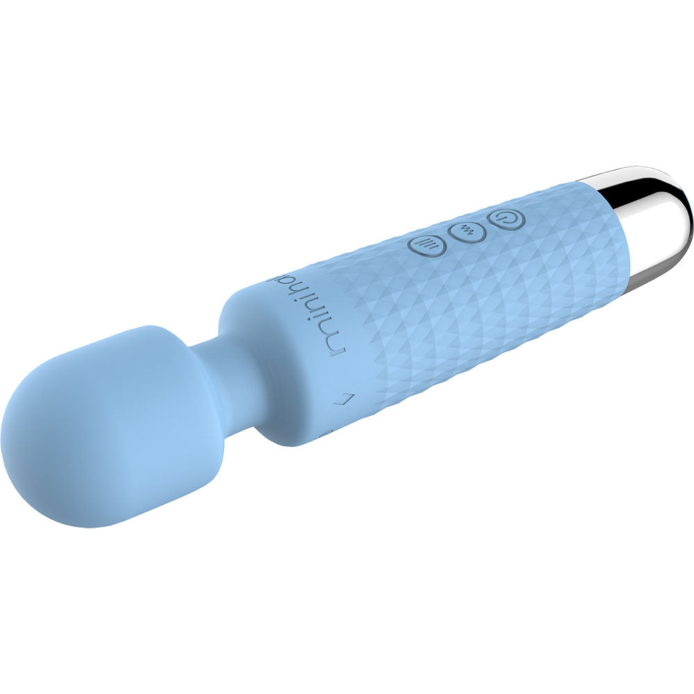 Mini Halo Wireless 20X Wand Vibrator In Powder Blue