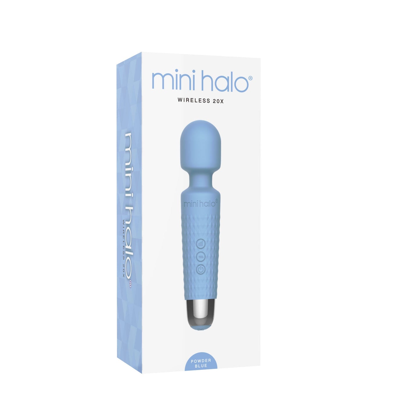 Mini Halo Wireless 20X Wand Vibrator In Powder Blue