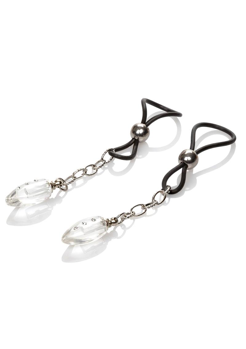 Crystal Teardrop Non-Piercing Nipple Jewelry - Adjustable Cinch