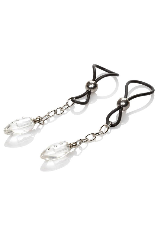 Crystal Teardrop Non-Piercing Nipple Jewelry - Adjustable Cinch