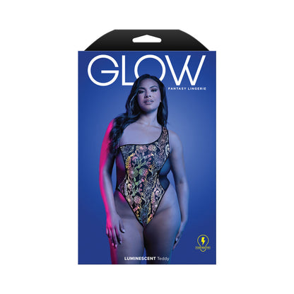 Fantasy Lingerie Glow One-Shoulder Luminescent Floral Teddy