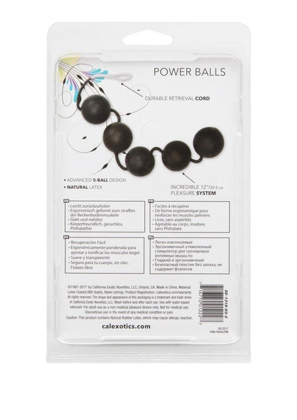 Power Balls Latex-Dipped Kegel Balls - 5-Bead String (Black)