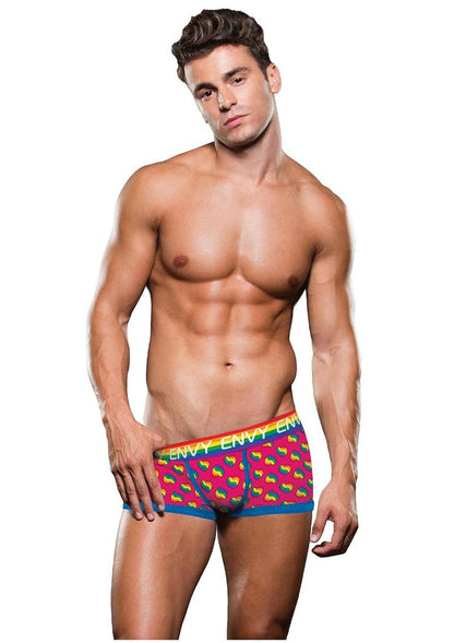 Envy Menswear Rainbow Hearts Trunk | Pride Boxer Brief