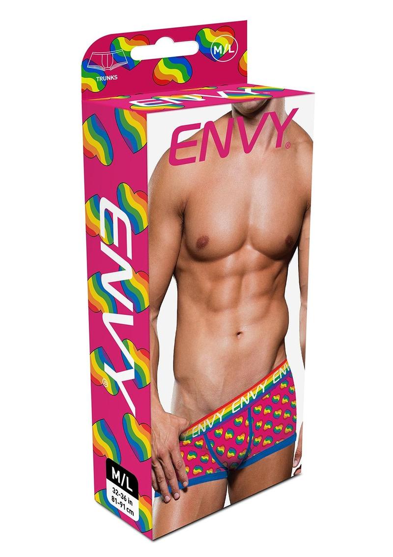 Envy Menswear Rainbow Hearts Trunk | Pride Boxer Brief