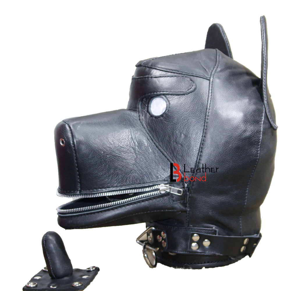 Puppy Play Animal Role Bondage Set Cowhide Leather Restraint 5 Pieces Set.