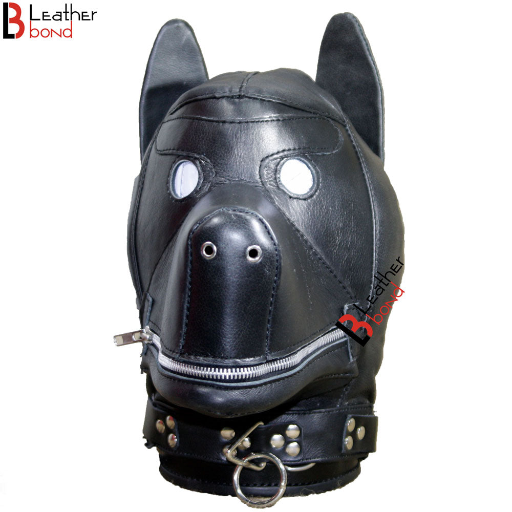 Puppy Play Animal Role Bondage Set Cowhide Leather Restraint 5 Pieces Set.