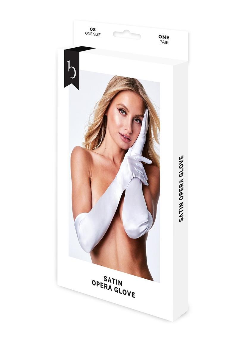 Satin Opera Gloves - Full Length Lingerie Gloves In Black And White