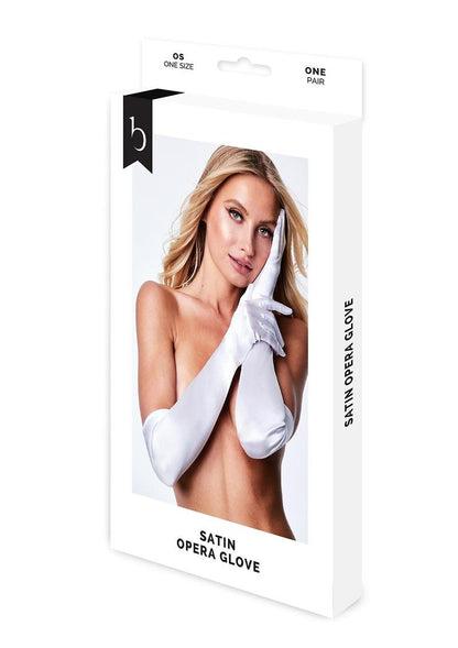 Satin Opera Gloves - Full Length Lingerie Gloves In Black And White