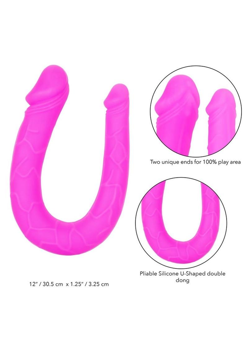 AC/DC Silicone Double Dong - 12" U-Shape Dual Penetration