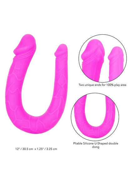 AC/DC Silicone Double Dong - 12" U-Shape Dual Penetration