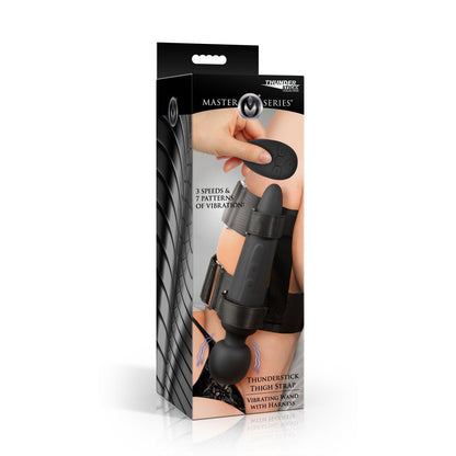 Master Series Thunderstick Thigh Strap Wand Vibrator With Wireless Remote