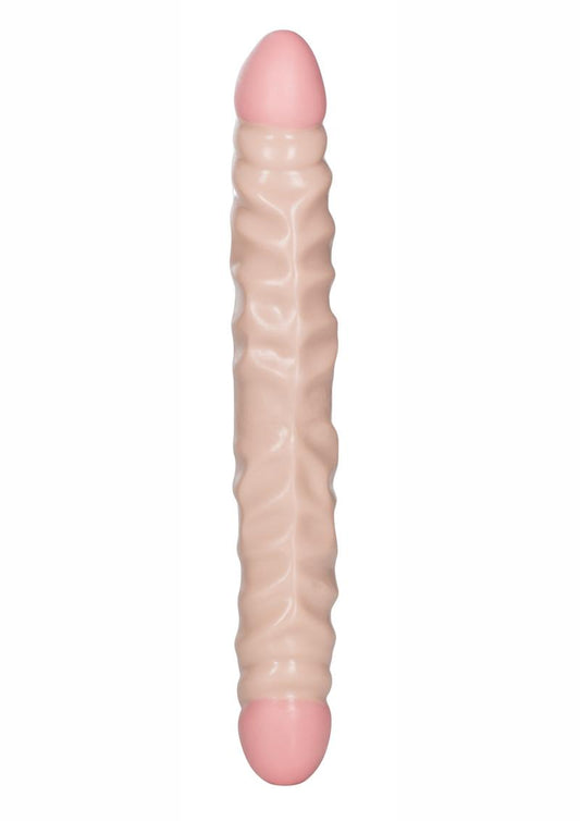 Veined Double Dong 12" - Realistic Dual-End Dildo (Vanilla)