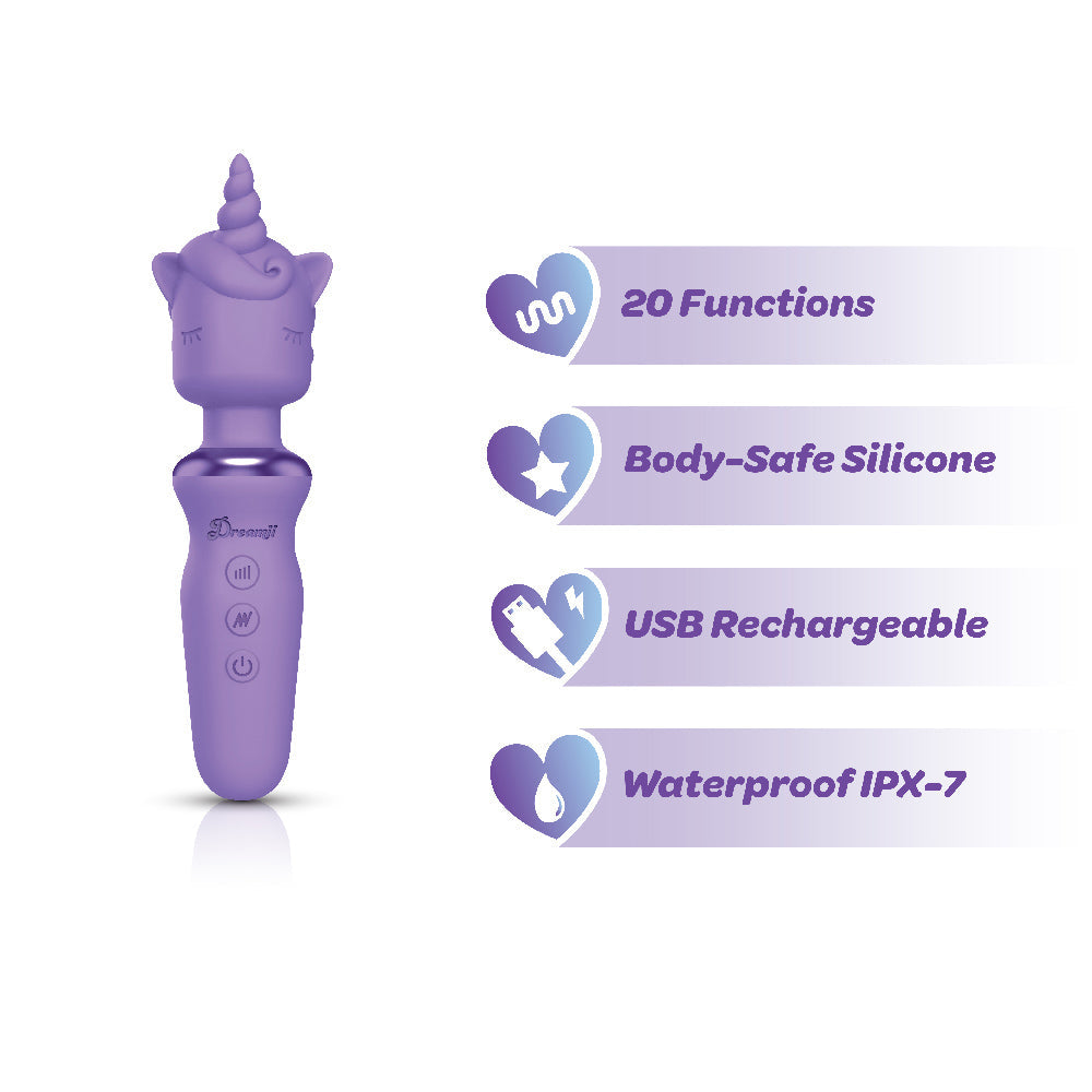 Viben Dreamii Unicorn Wand Vibrator In Lilac Whirl