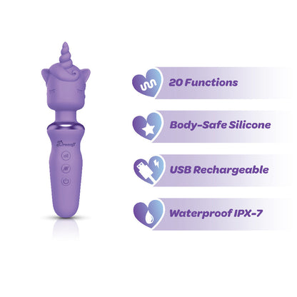 Viben Dreamii Unicorn Wand Vibrator In Lilac Whirl