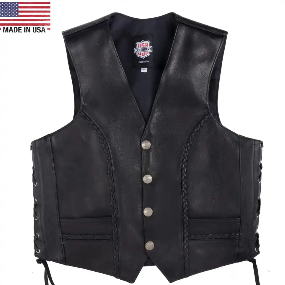 Legendary Gunslinger Men's Motorcycle Leather Vest