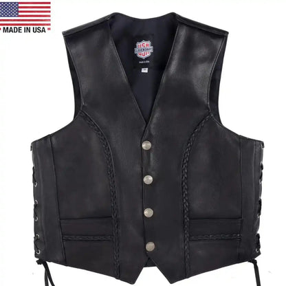 Legendary Gunslinger Men's Motorcycle Leather Vest